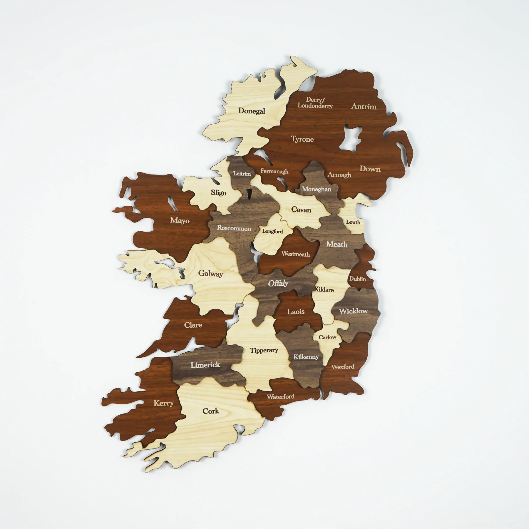 

Decorative 3D Wooden Ireland Map Europe Asia Continent Office Living Room Wall Decor Natural Color Pins For Home Gift Art school