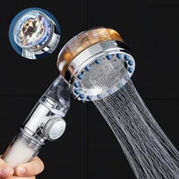 upgrate shower head water 360%c2%b0 rotating with fan rain high pressure spray jetting shower head bathroom filter shower spa nozzle