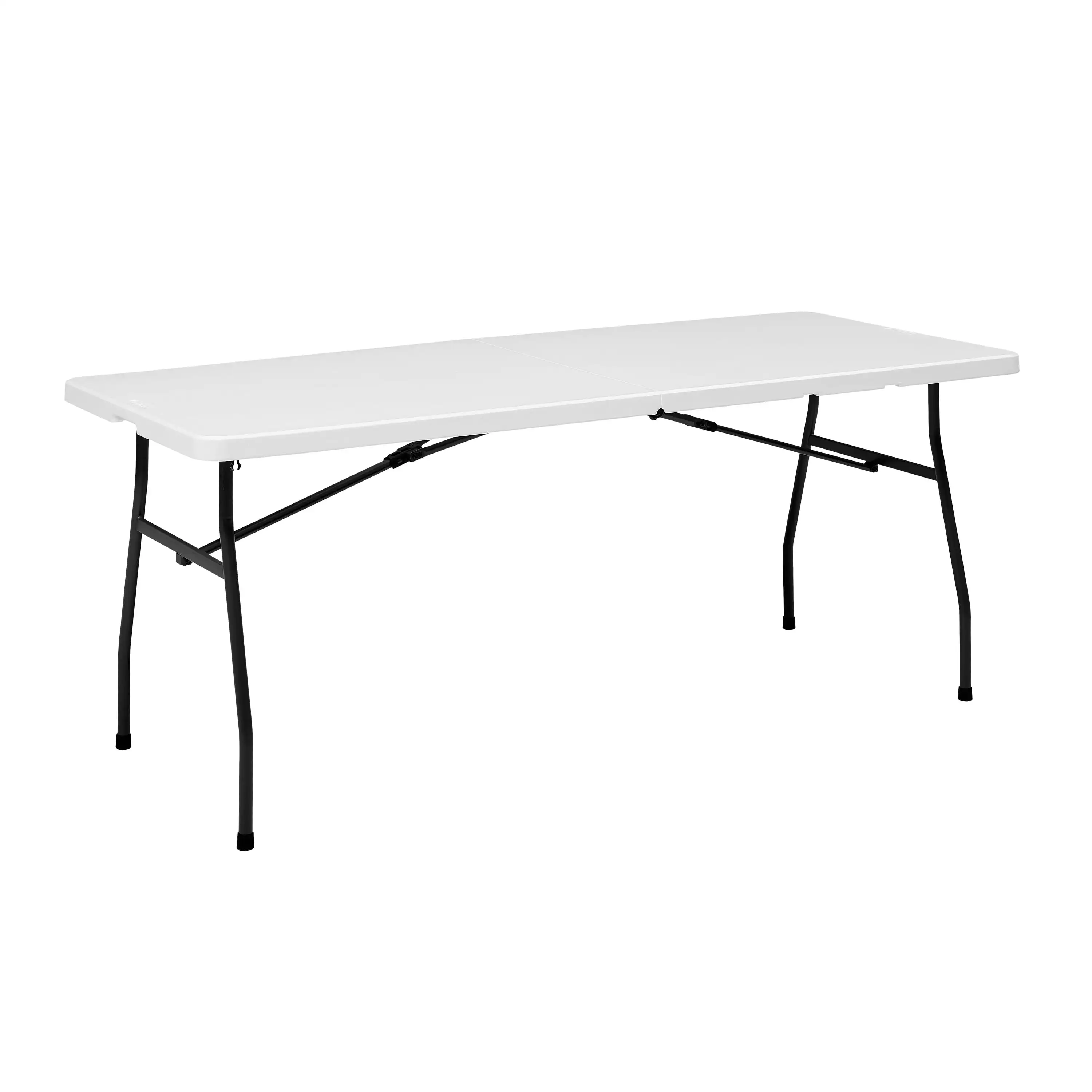 

6 Foot Fold-in-Half Table, White Granite Folding Tables Folding Desk Camp Equipment Folding Tables