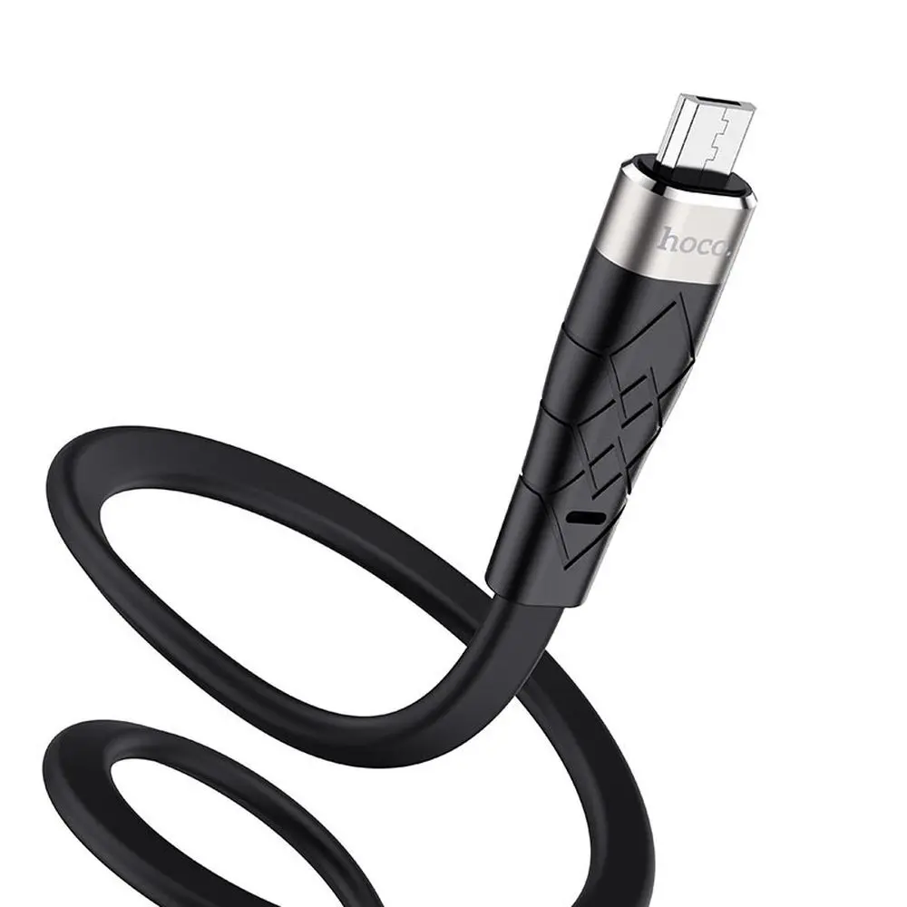 USB кабель HOCO X53 Angel MicroUSB 2.4А 1м силикон (черный) |