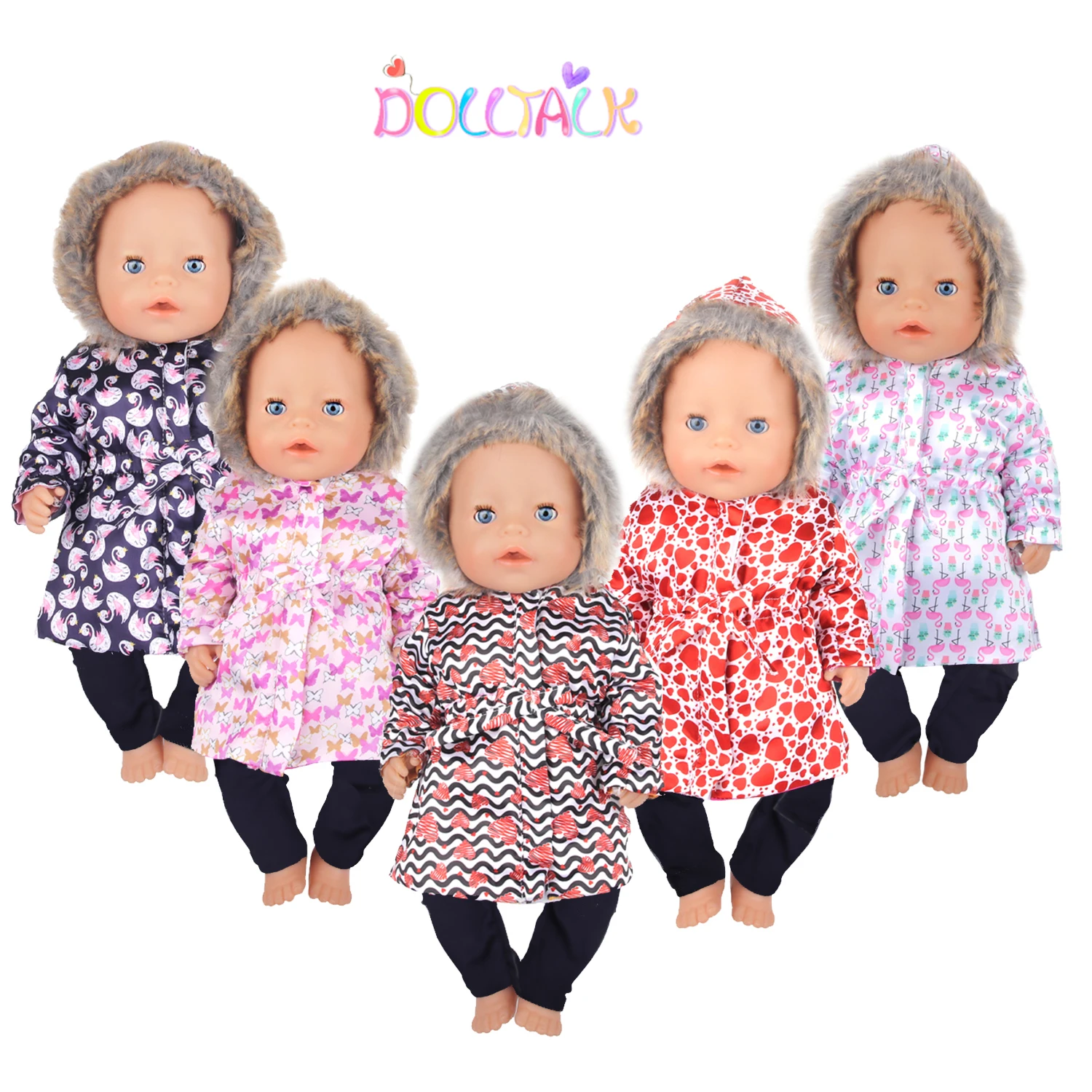 American 18 Inch Girl Doll Clothes Set Winter Costume, Down Jacket Suit For 43cm Baby New Born&OG Girl Doll Accessories Toy Gift