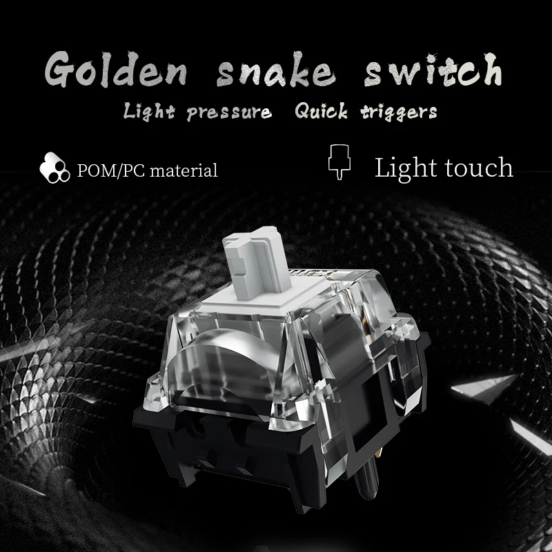 Фото Механический переключатель клавиатуры Kailh MX Golden Snake, HIFI звук, высокая прозрачность, быстрый триггер, индивидуальный переключатель для киберспорта №2