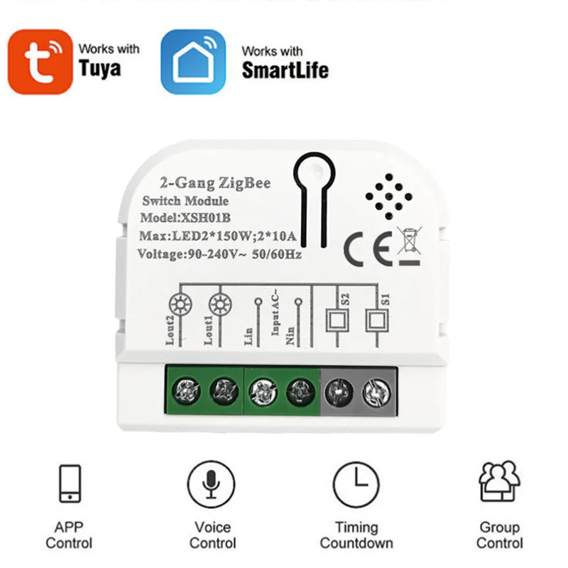 

Умный высветильник ель Mini Tuya ZigBee, модуль с 1/2/3/4 клавишами, Wi-Fi, управлением через приложение, работает с Alexa Google Home