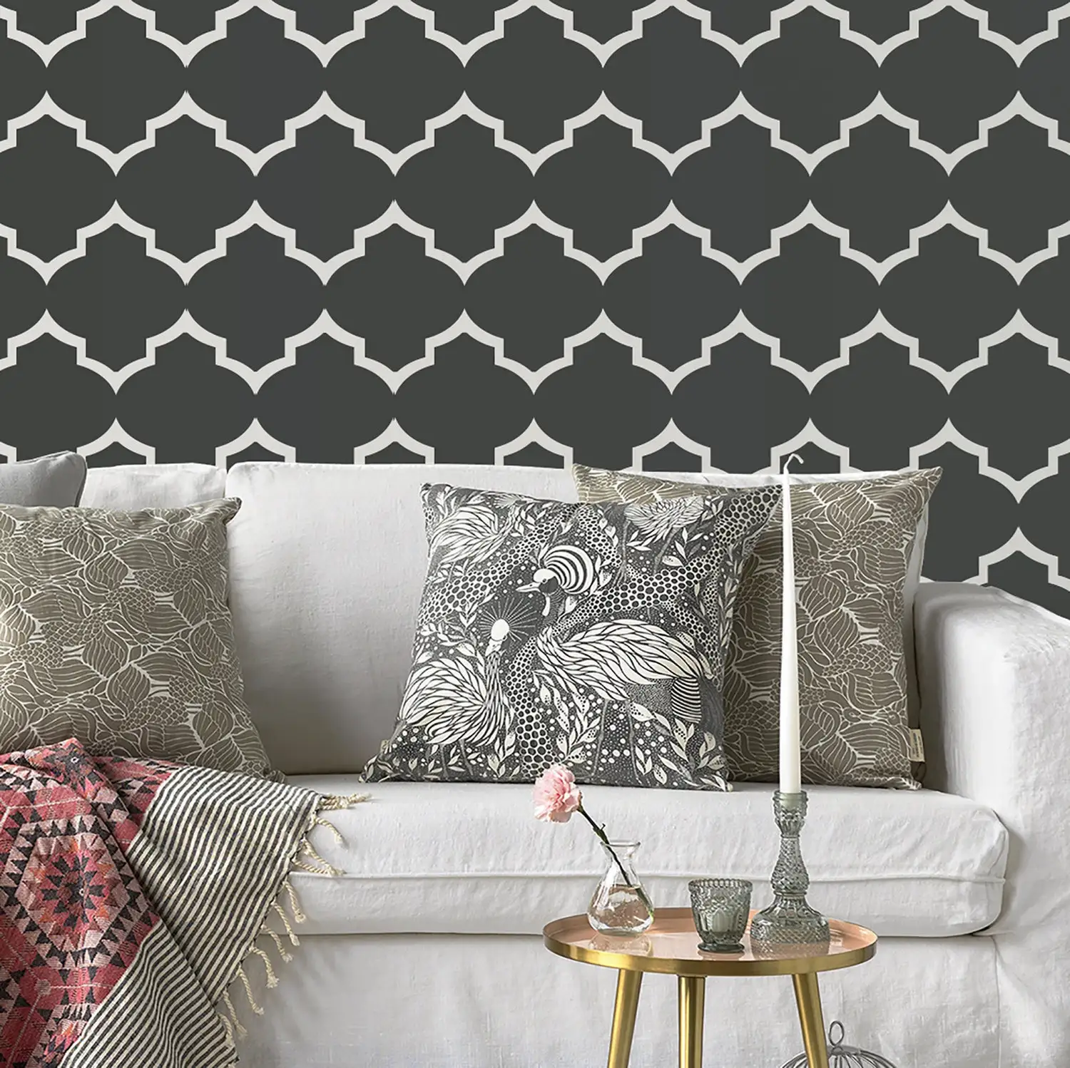 

Reusable Furniture Moroccan Wall Stencil for DIY Home Decor Painting Template