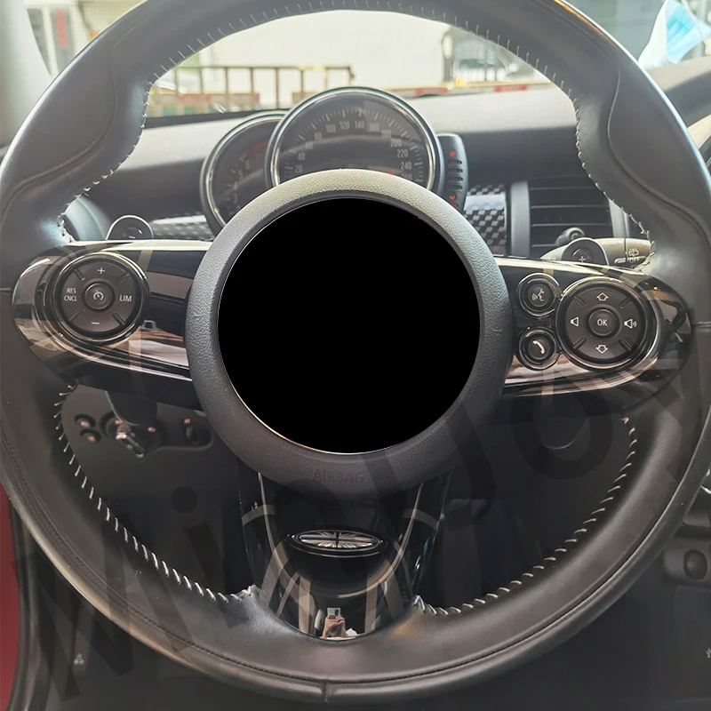 Наклейка на кнопку рулевого колеса с черным флагом интерьерное украшение для MINI