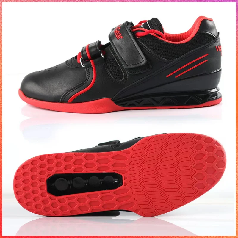 

Vigor Power Gear 2022 Men's Black Red Weight Lifting Boots Professional Stable Non-slip Squat Shoes Indoor Gym Hard Pull Sneaker