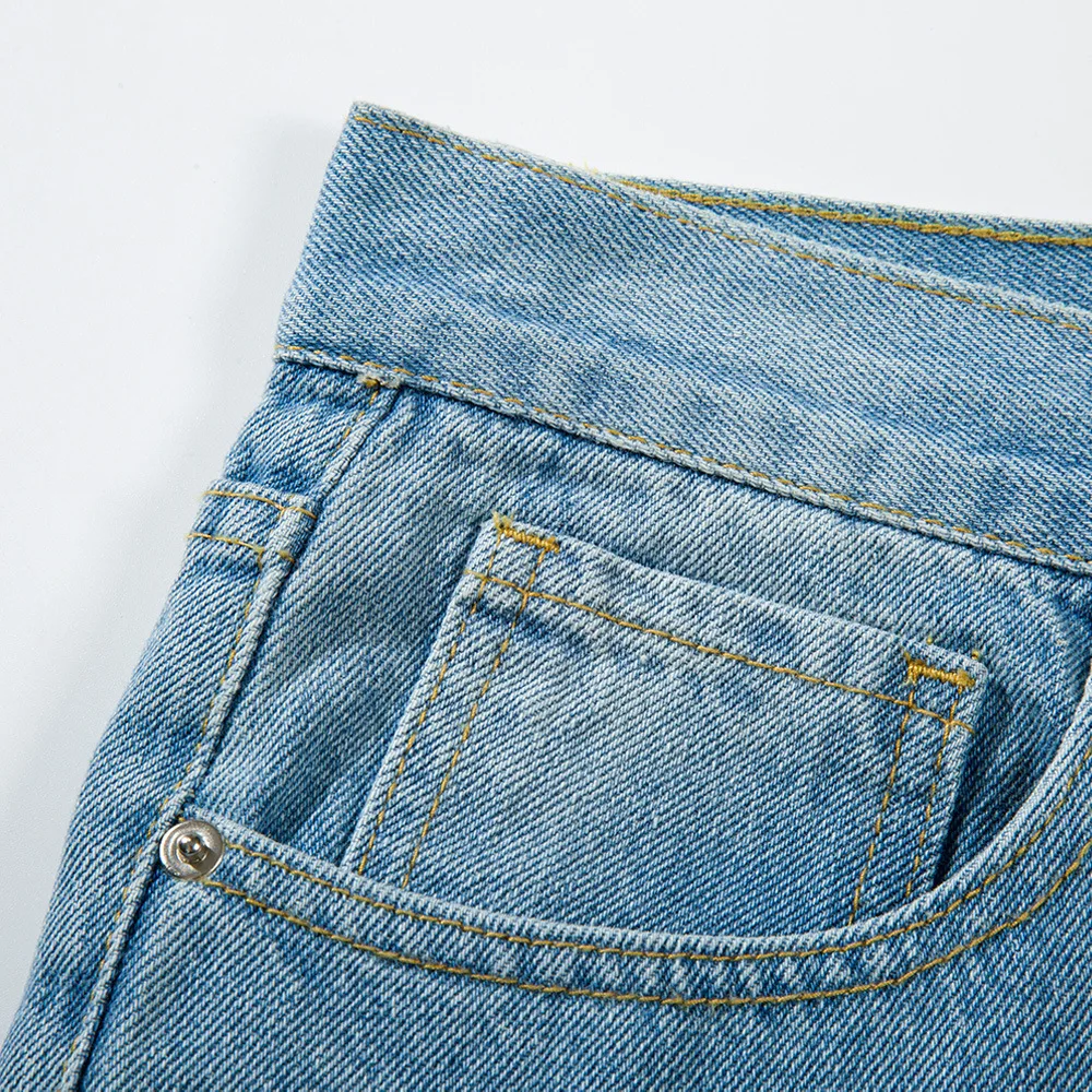 Vintage Butterfly Print Jeans for Men Loose Baggy Jeans Casual Denim Pants Streetwear Straight Fashion Long Trousers Clothing