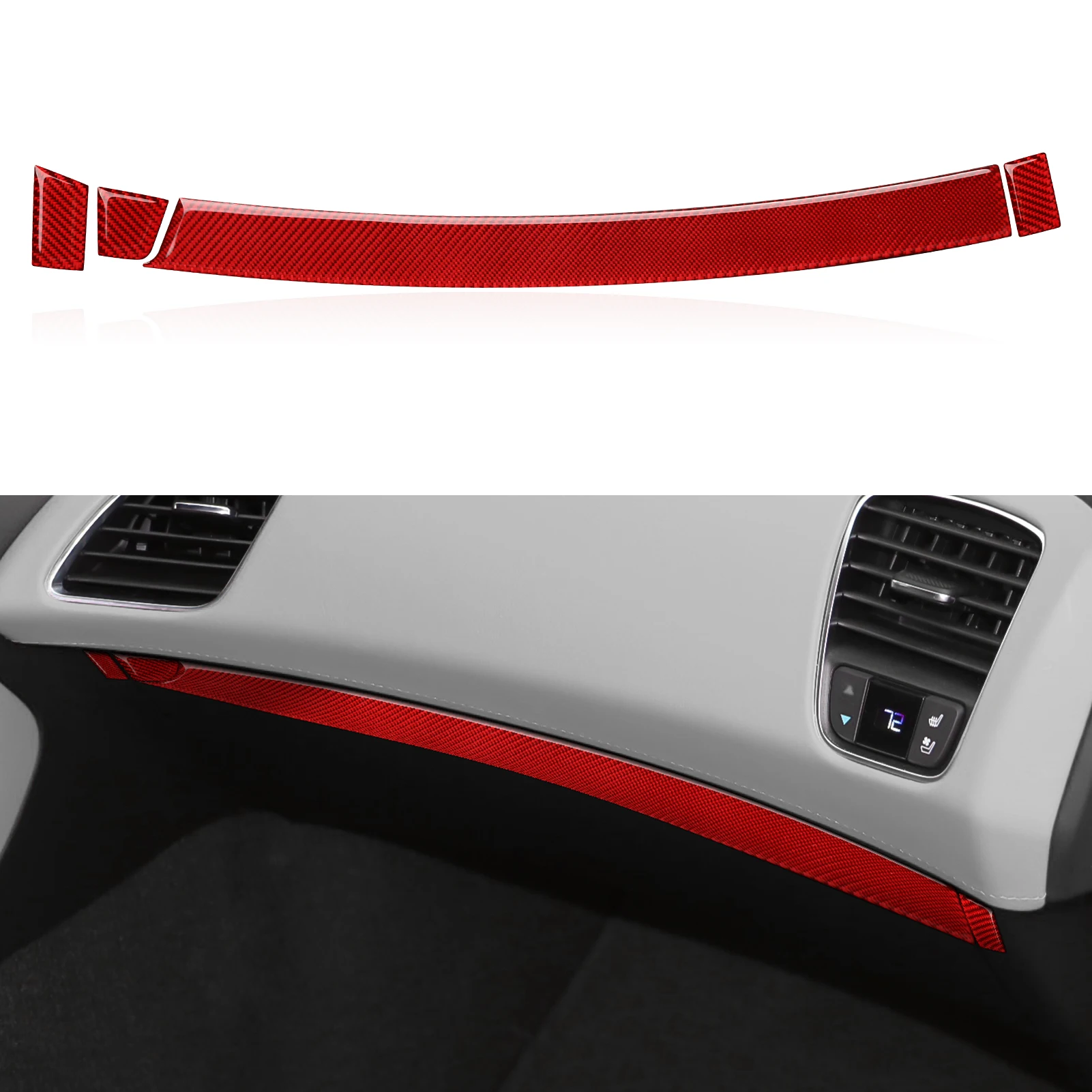 

Carbon Fiber Trim Car Co-Pilot Glove Box Trim Strip Sticker Decal Cover for Chevrolet Corvette C7 2014 -2019 Accessories