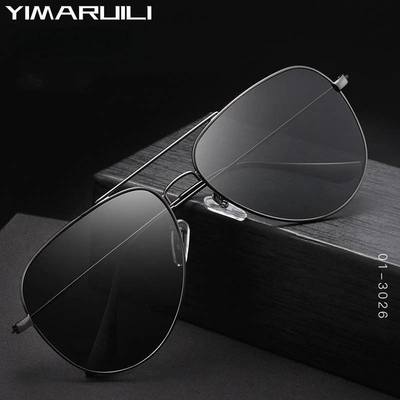 

YIMARUILI Fashion Retro Aviator Double Beam Sunglasses Driving Anti-UV Polarized Optical Prescription Sunglasses Men and Women