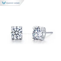 tianyu gems 5mm6 5mm moissanite diamond silver 925 stud earrings round ha cut white gemstone jewelry accessories earring gift