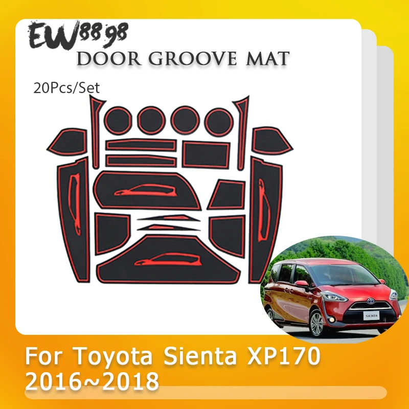 

20 шт./компл. слот отверстие Pad для TOYOTA SIENTA 2016 2017 2018 автомобиля Decortion Интерьер Нескользящие ворота слот коврик подушки чашки Чехлы Pad
