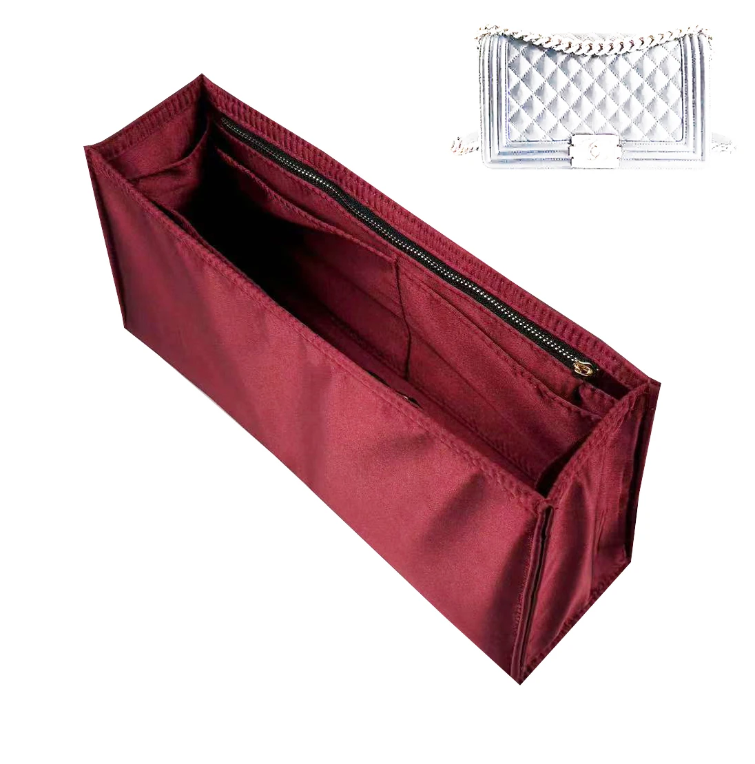 Шелковый Гладкий органайзер для кошелька мальчиков кошелек-органайзер вставка