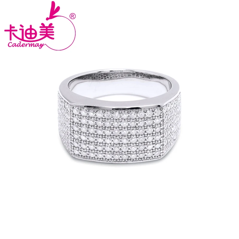 CADERMAY Jewelry 100% S925 Silve Trendy  DEF Round Shape  Moissanite Hot Sale Anniversary  Gifts Rings For Women