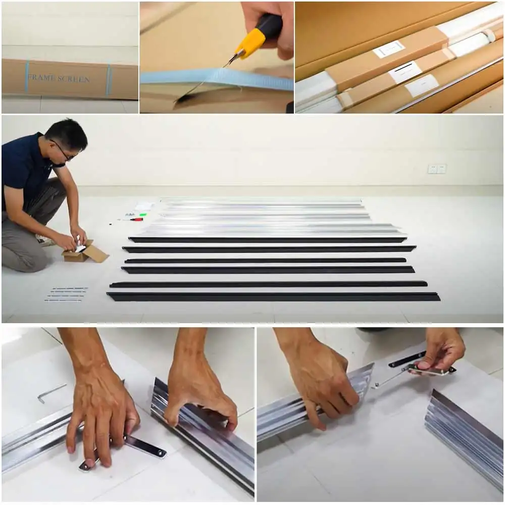 Экран проектора ALR 150-дюймовый фиксированный каркас 16:9 серый антисветовой экран