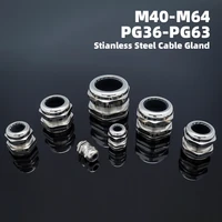 304 stainless steel metal cable gland m40 m42 m47 m48 m50 m54 m56 m60 m63 pg36 pg42 pg48 pg63 use for box seal waterproof ip68