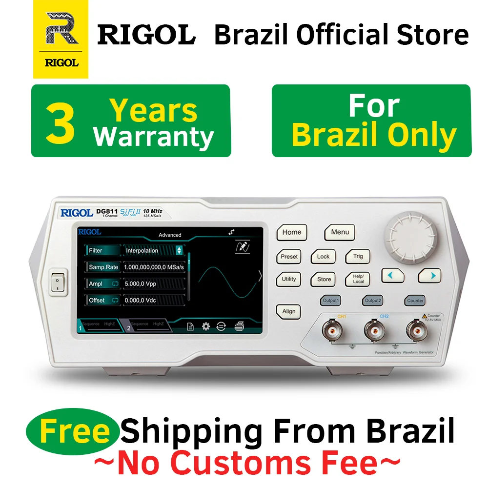 

RIGOL DG811 Signal Generator Function/Arbitrary Waveform Function Generator 10MHZ 1 output channels
