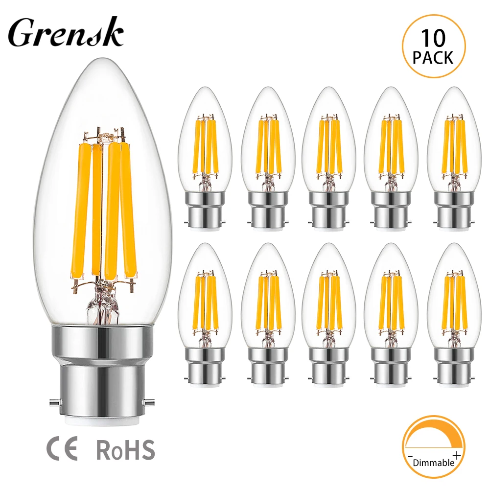Daylight 6000k Led Filament Bulb Warm White 2700k B22 Led Bu