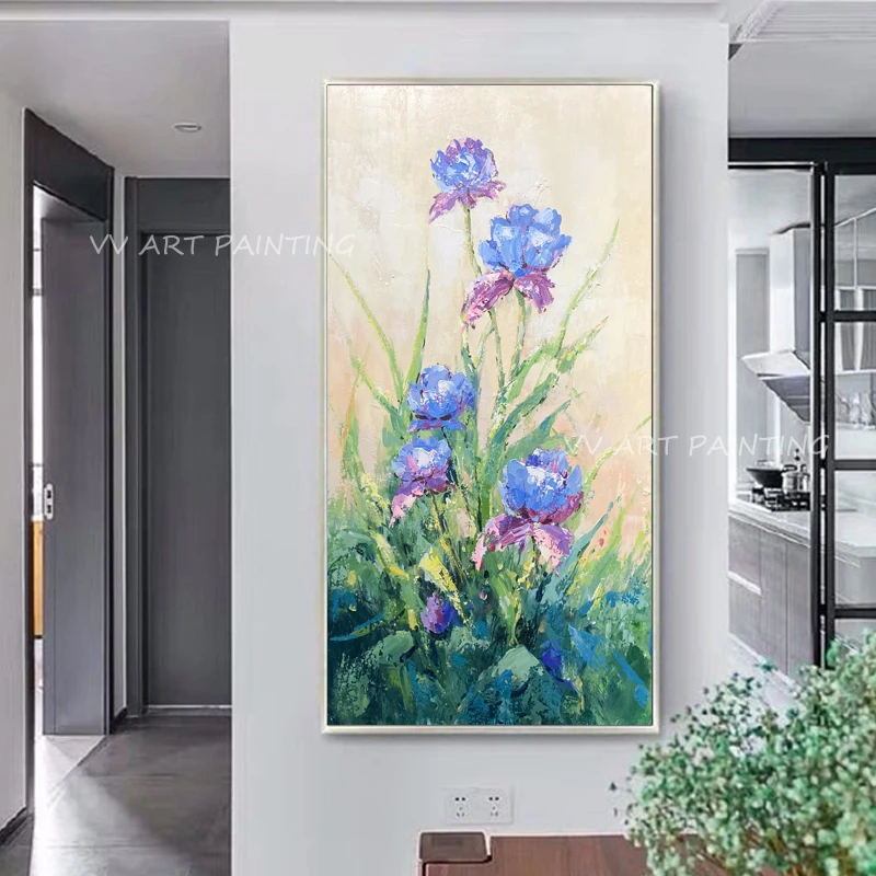 Новый дизайн красочная картина маслом с цветами Абстрактная Картина на холсте