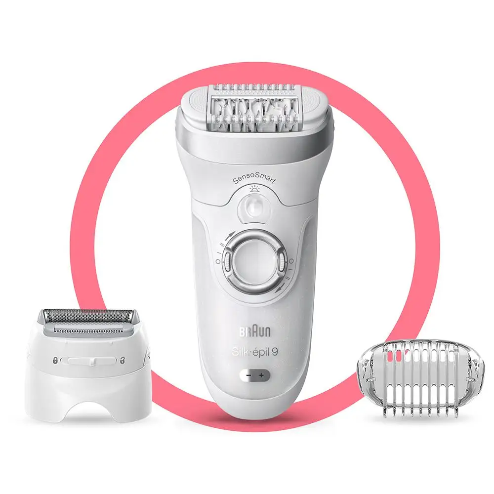 Braun Silk-pil 9 9705 SensoSmart, Беспроводной, влажный и сухой эпилятор 2-в-1 с 3 насадками