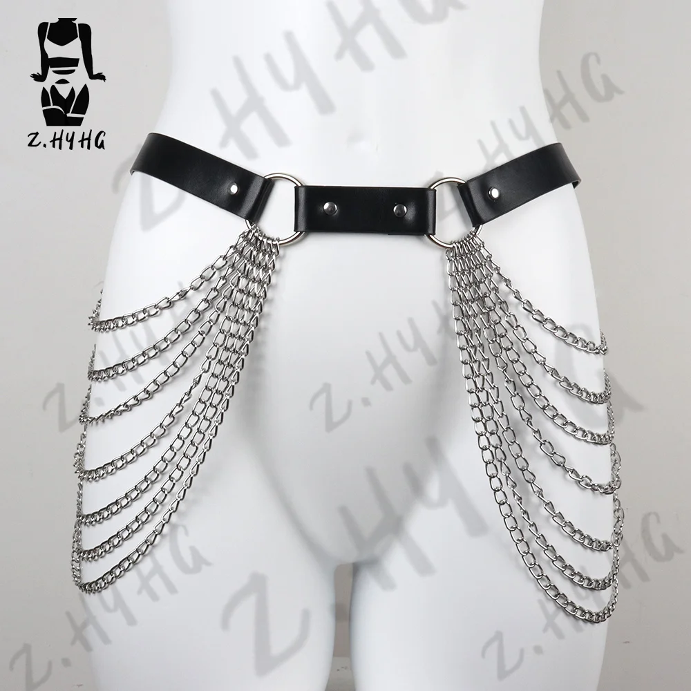 Sexy Harness Bondage For Women Body Chain Lingerie Faux Leather Punk Erotic Adult Bondage Strap Suspender Accessories