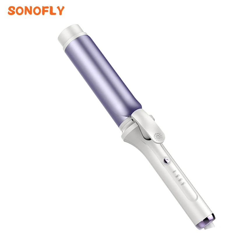 SONOFLY 40mm Negative Ion Ceramic Care Hair Curler Big Wand Wave Curling Irons 3 Temperatures Fast Heating Styling Tools FS-H207