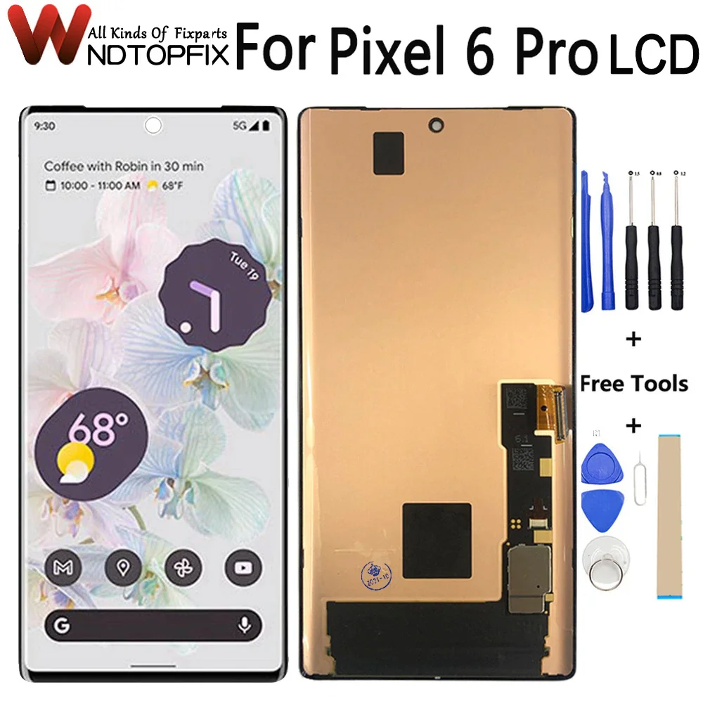 

ЖК-дисплей AMOLED для Google Pixel 6 Pro, сенсорный дигитайзер в сборе, замена GLUOG G8VOU для Google Pixel 6Pro LCD