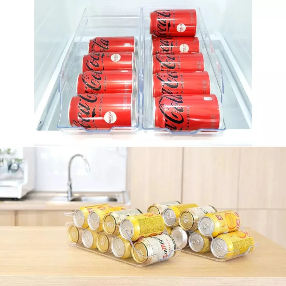 Rigid plastic holder, refrigerator organizers, beverage separator, can Holder, soda bottle dispenser, kitchen organizer, table, office, toilet, bathroom etc