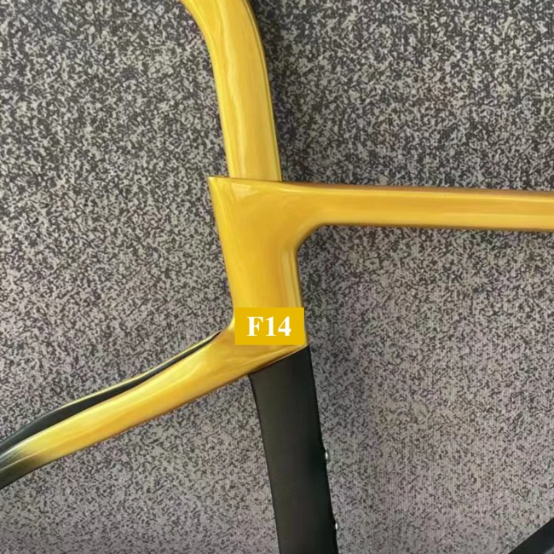 

【2023 New】 Yellow F/ F14 Carbon Bike Frame Road Frame Bicycle Racing Disc/Rim Brake Frameset Bike Cycling Frame
