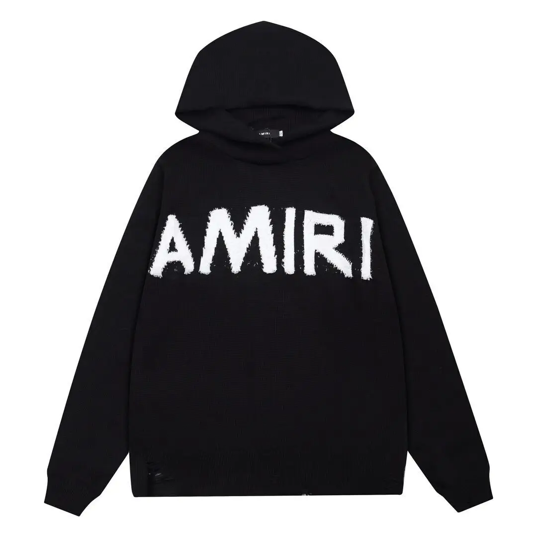 Рубашка AMIRI Осень и зима Мужские женские модные джемперы изоляция трикотаж
