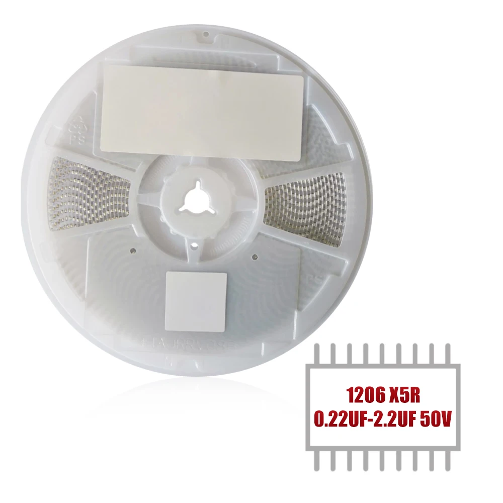 

MY GROUP 100PCS 1206 X5R SMD 50V 1uF~10uF MLCC Ceramic Capacitor in Stock