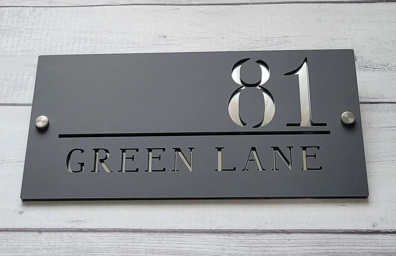 Дверь лазерная резка матовый номер современная модель адресный знак дома 290 мм x