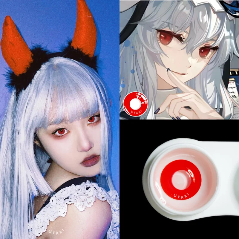 

UYAAI 2pcs/pair Halloween Colored Contact Lenses For Anime Cosplay Pupils Eye Lenses Multicolored Lenses Yearly Color Lens Eyes