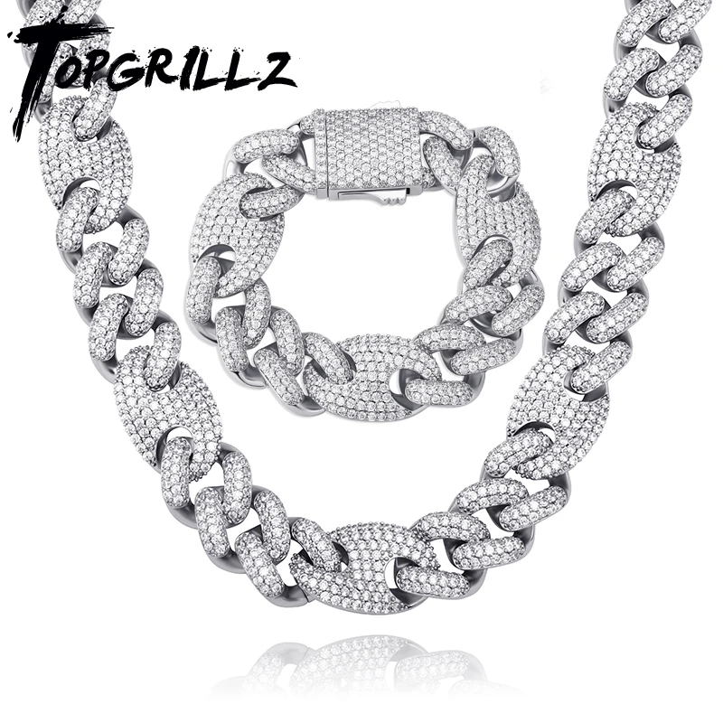 

TOPGRILLZ 16 мм/20 мм, весеннее кубинское ожерелье с застежкой в стиле Майами, кубинская цепочка с кубическим цирконием, ювелирные изделия в стиле хип-хоп для мужчин, ожерелье s