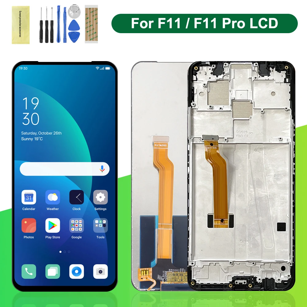 Оригинальный ЖК-дисплей 6,53 дюйма для OPPO F11 CPH1913, дисплей с рамкой, фотоэлемент для OPPO F11 Pro CPH1969, ЖК-экран