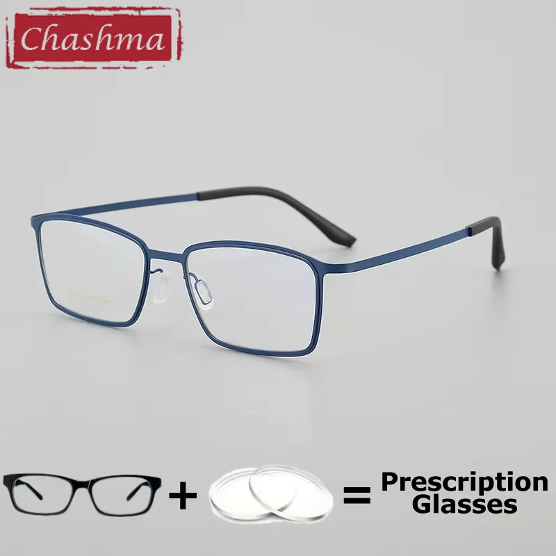 Безвинтовые оптические очки по рецепту с защитой от синего луча квадратные линзы