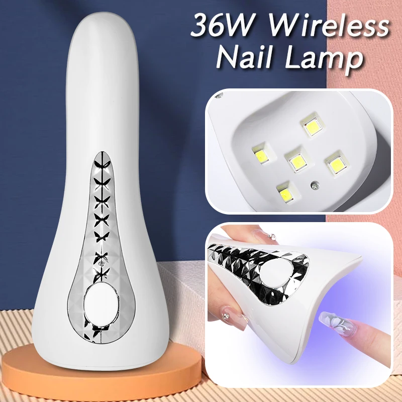 

2022 Newest Handheld LED Nail Lamp Wireless Portable Rechargable UV Nail Light Gel Finger Tip Lamp Fast-Dry Curing Nail Polish