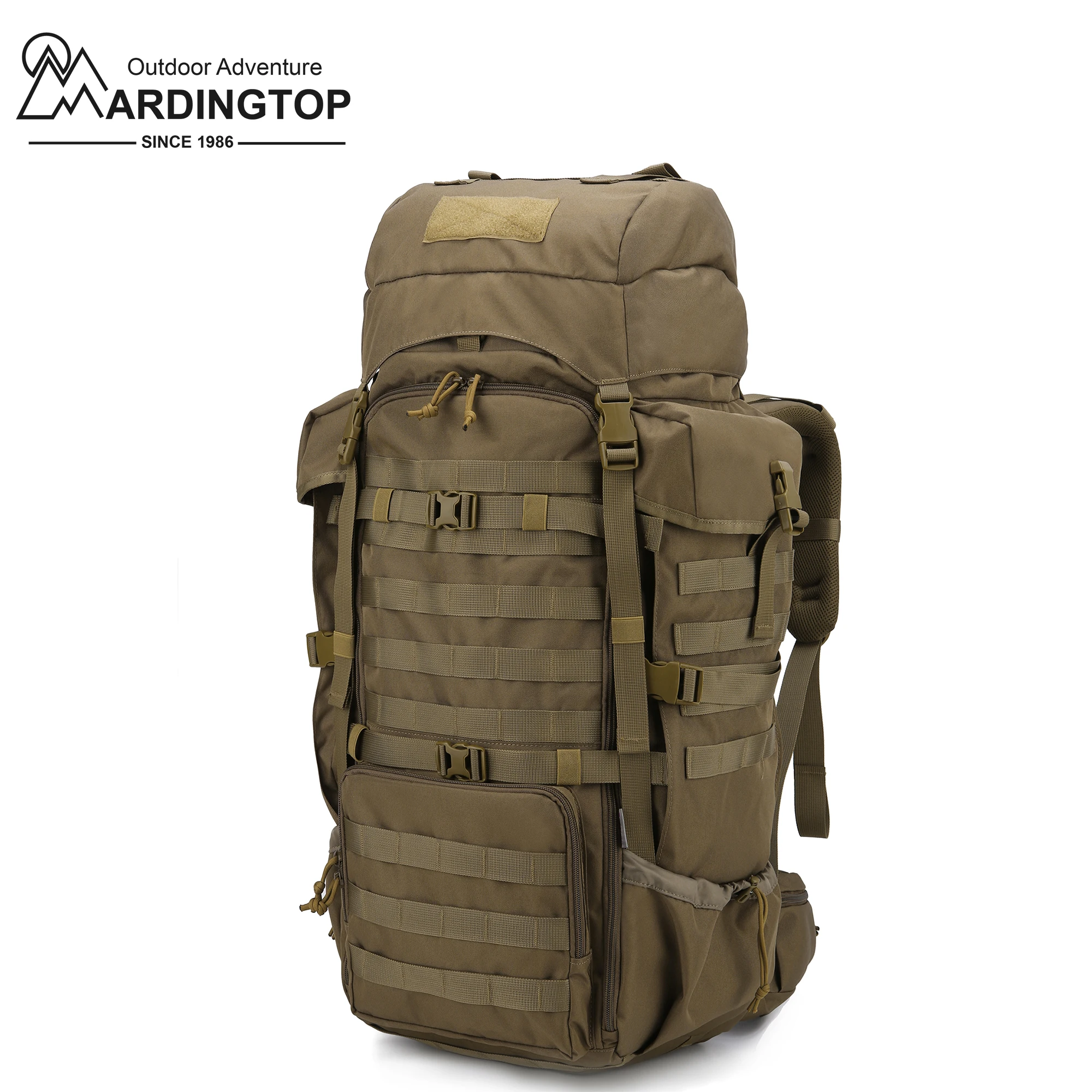 Mardingtop 70L Backpacking Backpack with Rain Cover for Camping Bushcraft Military