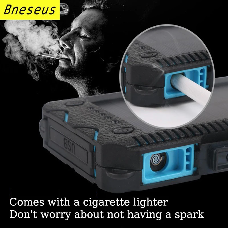 Solar Power Bank 20000mAh Outdoor Lighting External Auxiliary Battery Pack For Apple Huawei Samsung Xiaomi Portable Powerbank