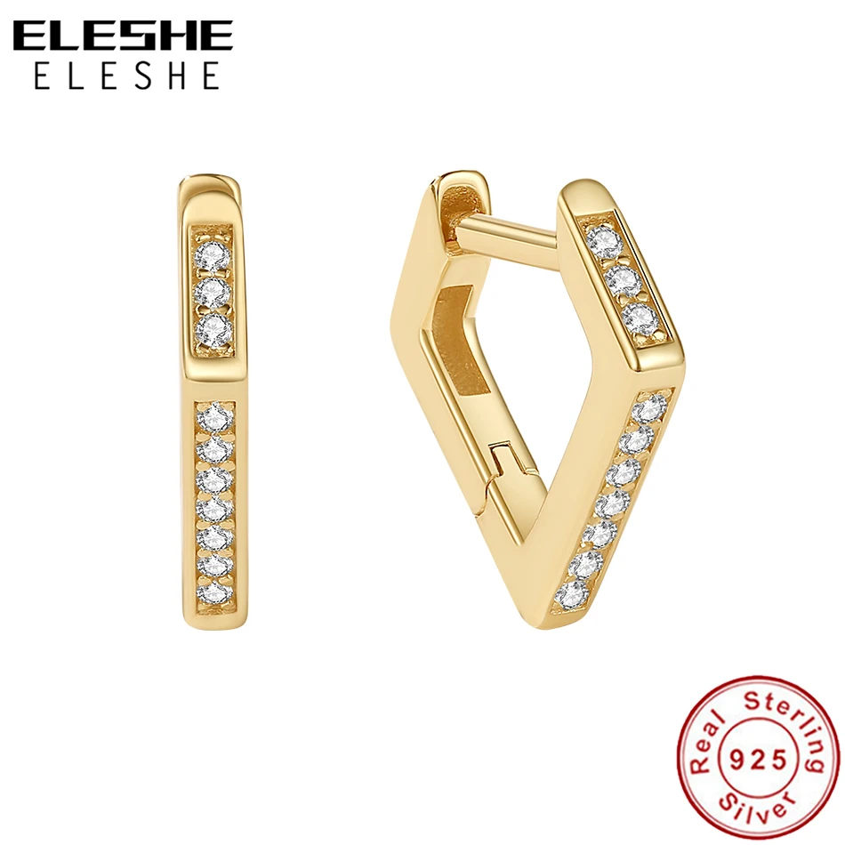 Женские серьги-кольца из серебра 925 пробы с фианитом