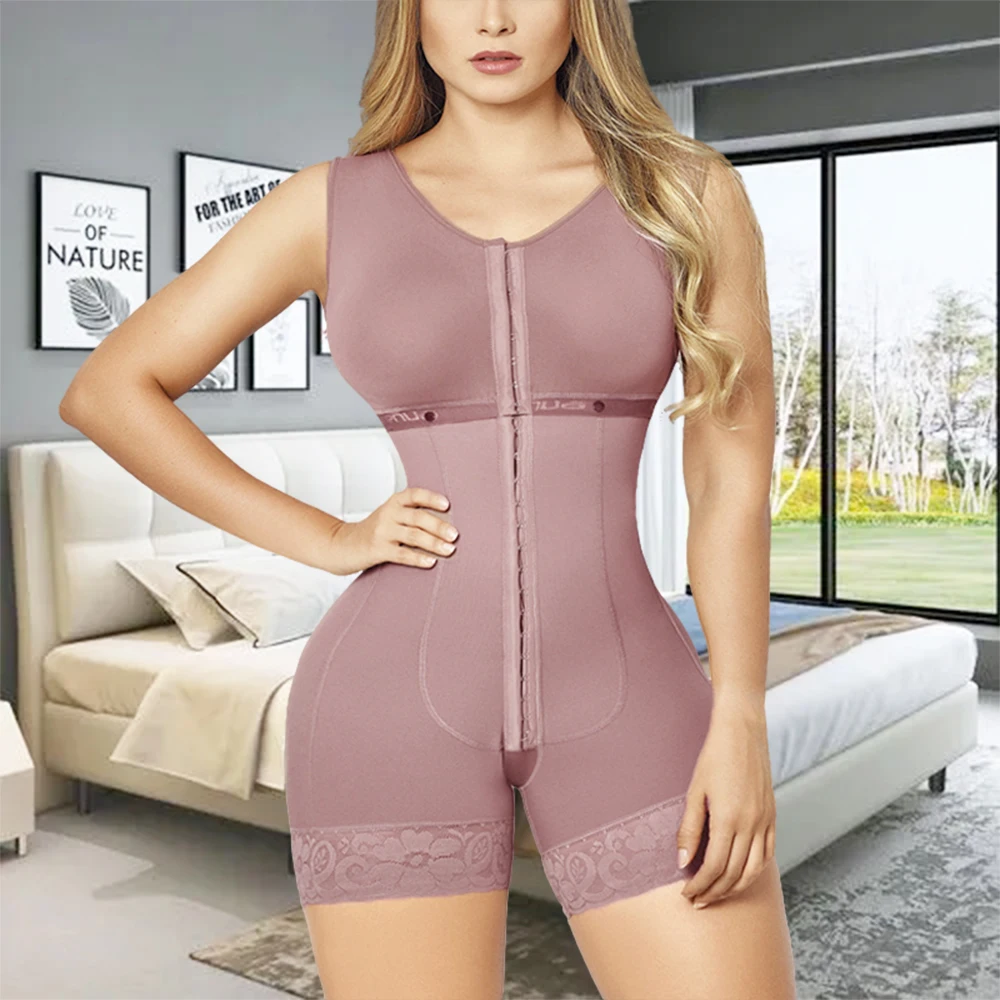 

Corset Femme Sleeveless Short Breasted Body Shaper Firm Control High-Thight Shapewear For Women Eye N Hook Fat Burner