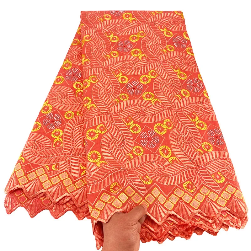 Хлопковая вуаль африканские кружевные ткани высокое качество вышивка мягкая с