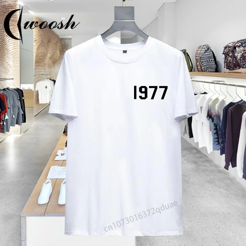 

Cotton 1977 T Shirts Letter Printed Mens Fashion Streetwear Casual Unisex Oversized Tee Short Sleeve Free Shipping Clothing Tops
