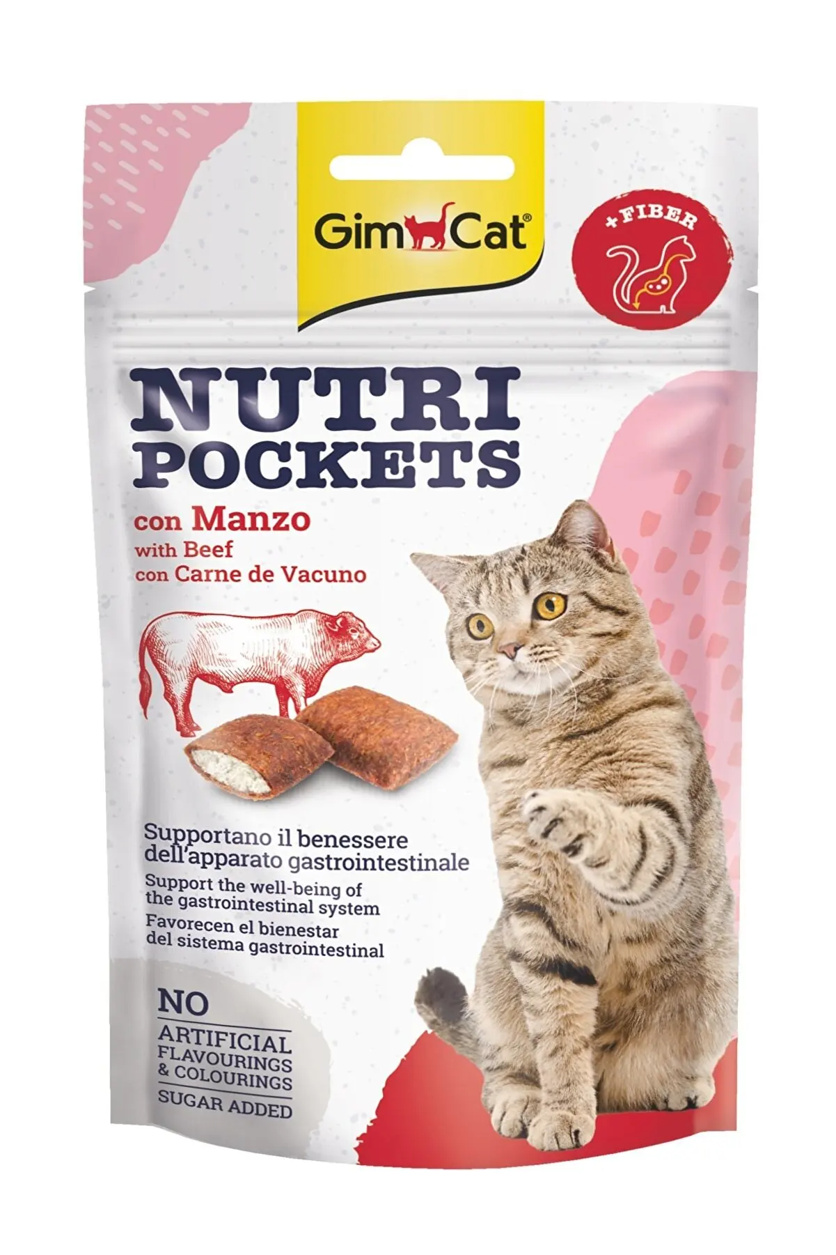 

Gimcat Nutri Pockets Quality Natural Delicious Fresh Steak Anti Hairball Cat Award 60 gr