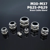 ip68 waterproof nickel pleated brass cable gland connector metric thread m30 m32 m33 m36 m37 pg25 pg29 fixing seal joint