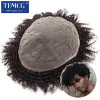 Afro Wig Toupee For Men Full Lace Toupee Wigs For Black Men Male Hair Prosthesis 100% Natural Human Hair System Unit Male Wig