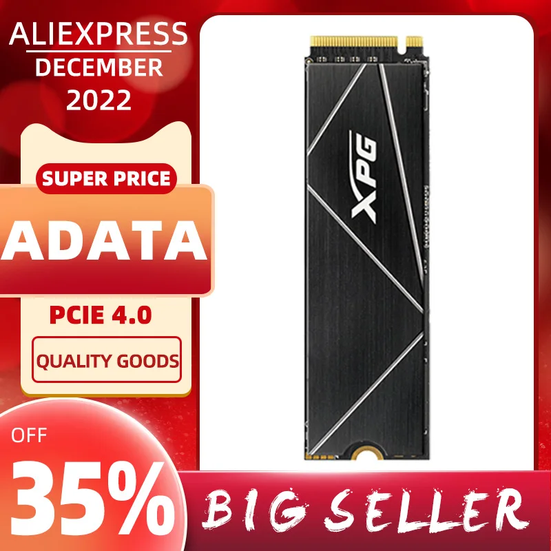 

SSD-Накопитель ADATA XPG GAMMIX S70, 1 ТБ, Внутренний твердотельный накопитель M.2 2280 PCle Gen4x4