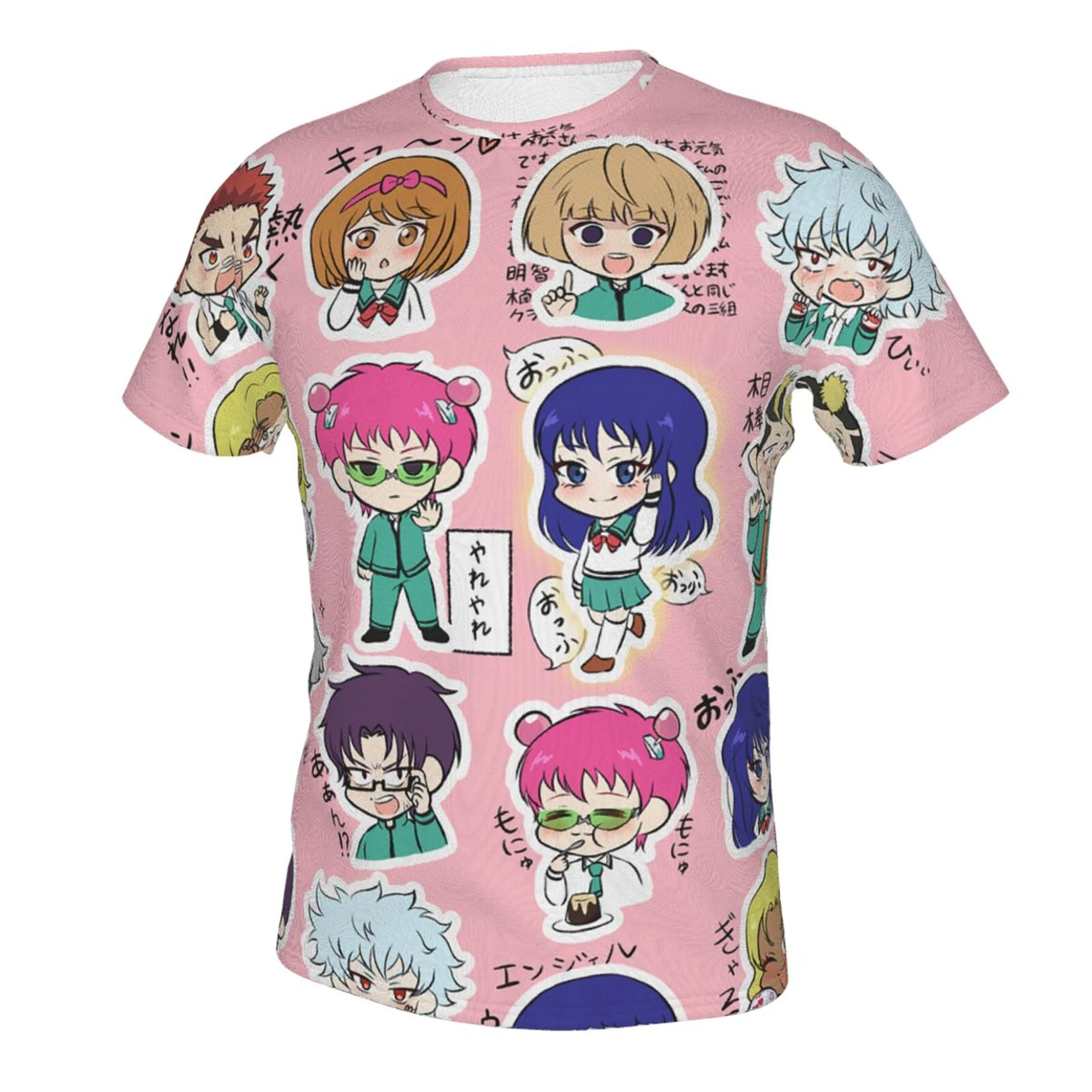 

Anime The Disastrous Life of Saiki-K T-Shirt Short Sleeve Saiki-Kusuo Tees 3D Printing O-Neck Summer Top for Kids Adult