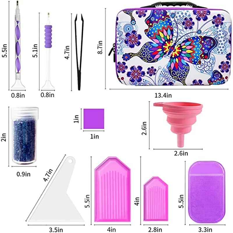 Diamond Painting Storage Container, 60 Slot Accessory Kit with Tools for Art Craft Jewelry Beads