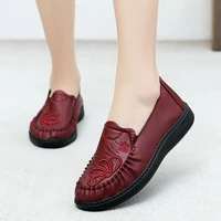 casual leather sneakers womens autumn shoes woman comfortable red loafers granny shoes female winter fur sneakers plush shoes