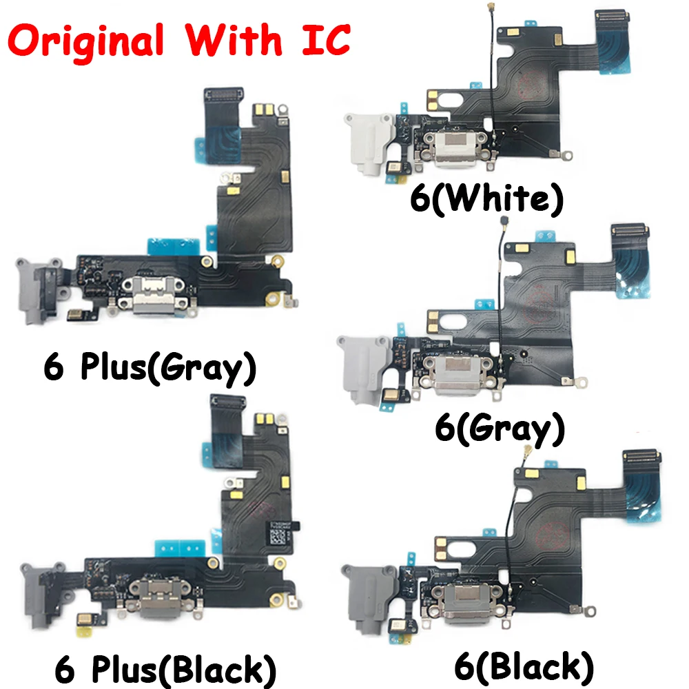 

1pcs Original USB Charging Dock Jack Plug Socket Port Connector For Iphone 6 6S Plus Charger Data Flex Cable With Mic Microphone